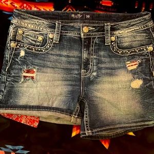 New no tags, Miss Me Red bandanna shorts